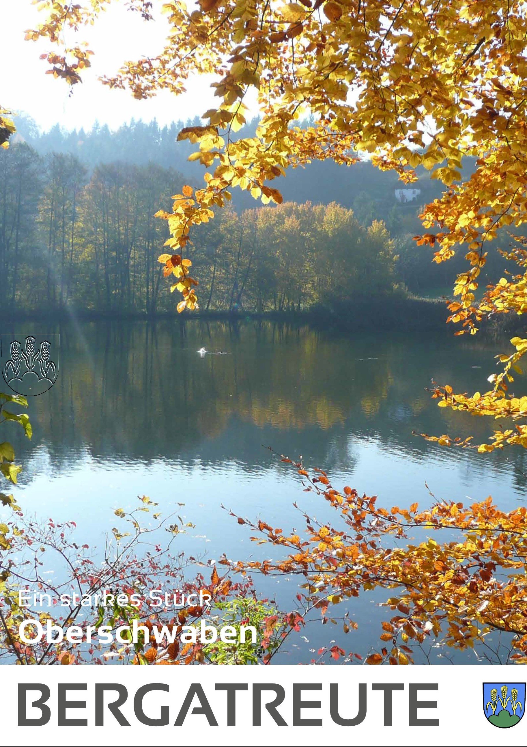  Plakat Bergatreute See und Herbstlaub 