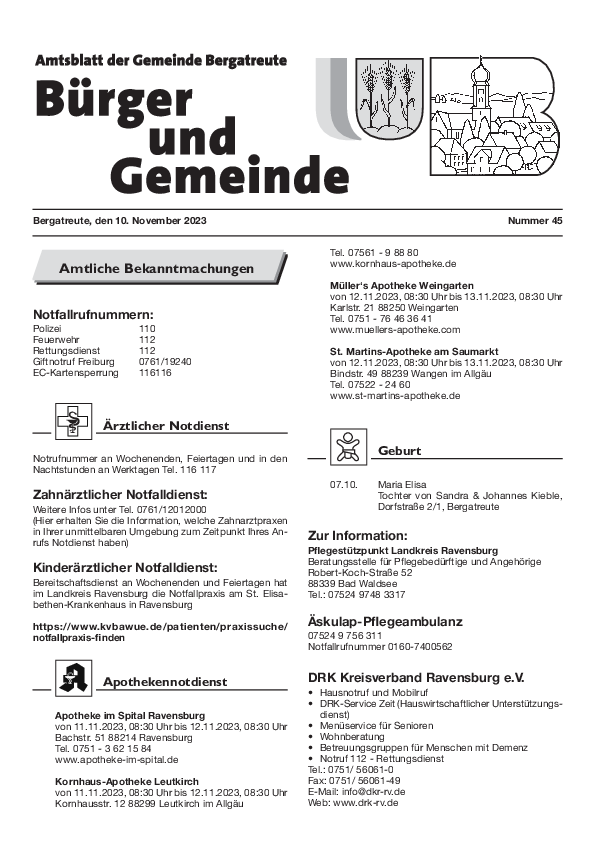 Amtsblatt 2023 KW 45 als PDF-Datei